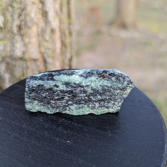 Zoisite raw chunk with Black Amphibole - Picture 1 of 3